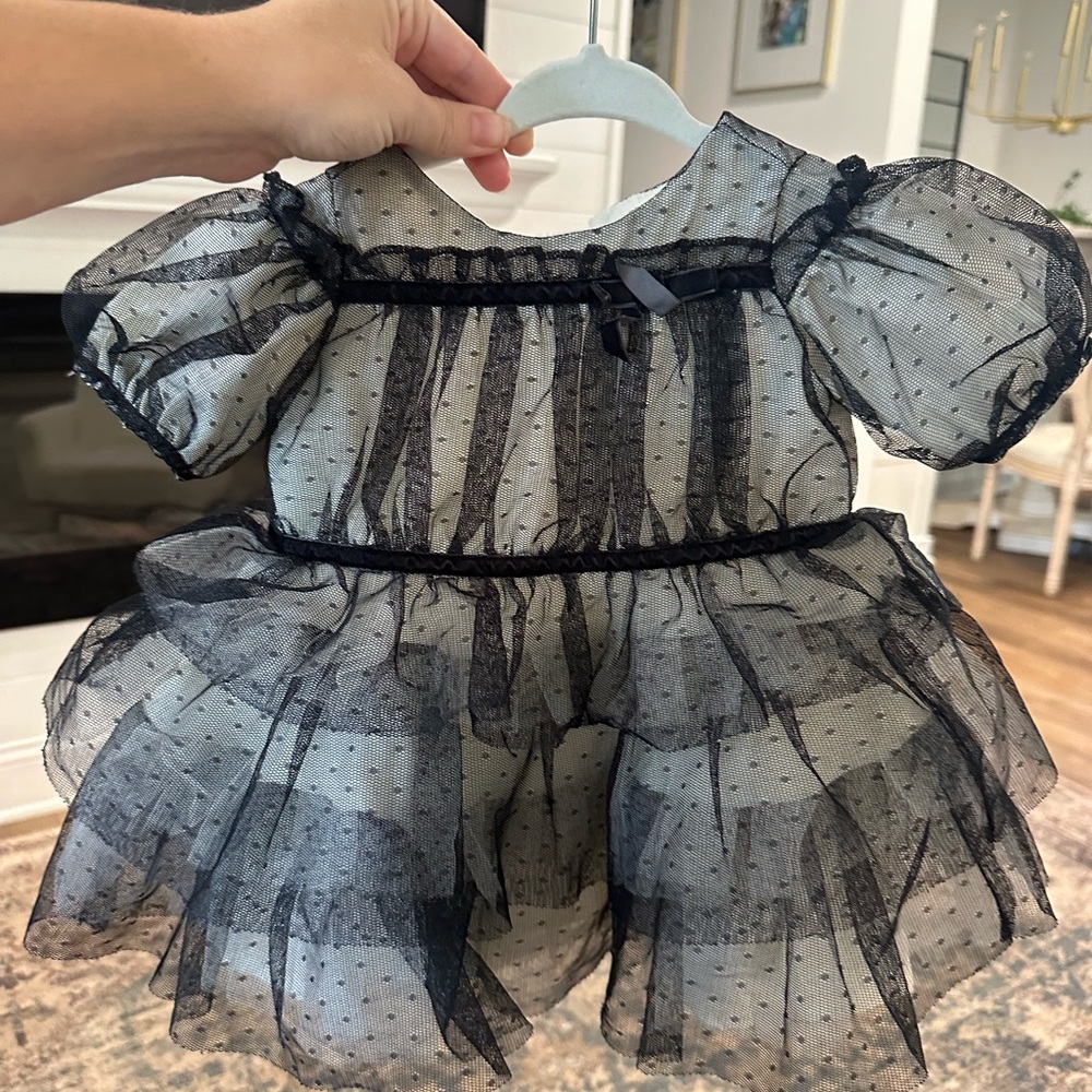 Janie and Jack Elegant Black and Cream Baby Dress